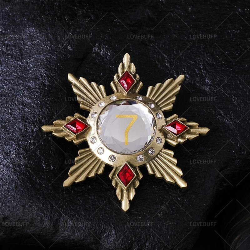 Vintage Collectible Pins - 황금 별 모양의 숫자 7 브로치,