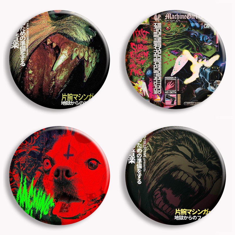 Vintage Collectible Pins - Wlfgrl 기계 소녀 단추 핀, 레트로