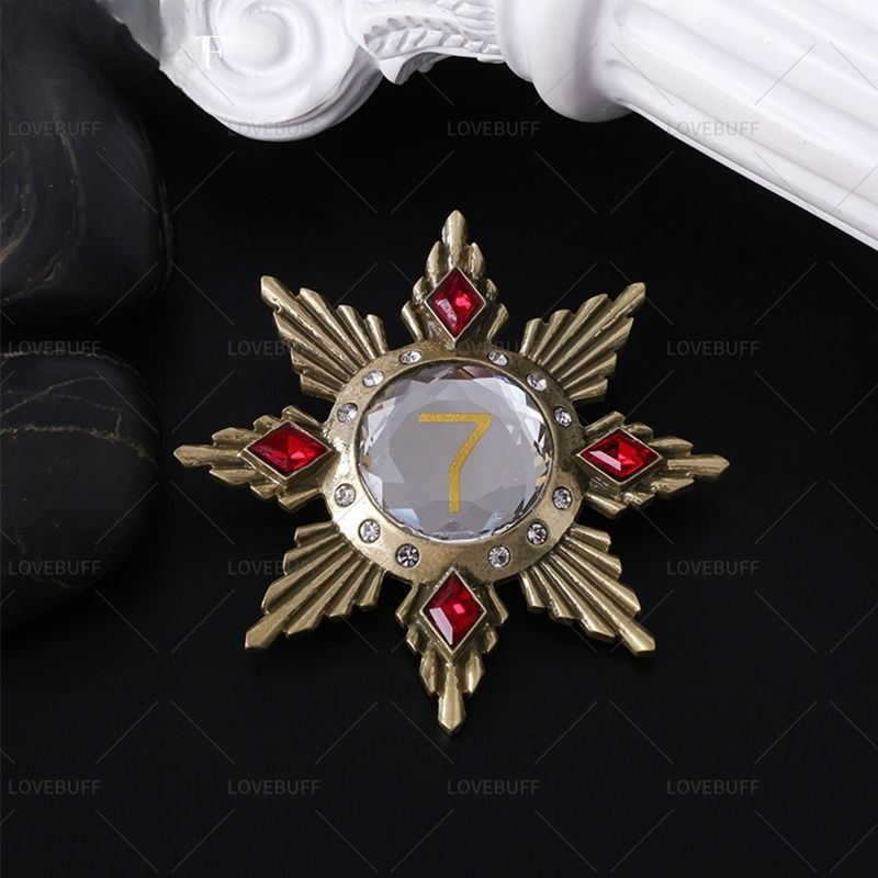황금 별 모양의 숫자 7 브로치, 레드 클리어 라인스톤 - Vintage Collectible Pins 리뷰 및 가격