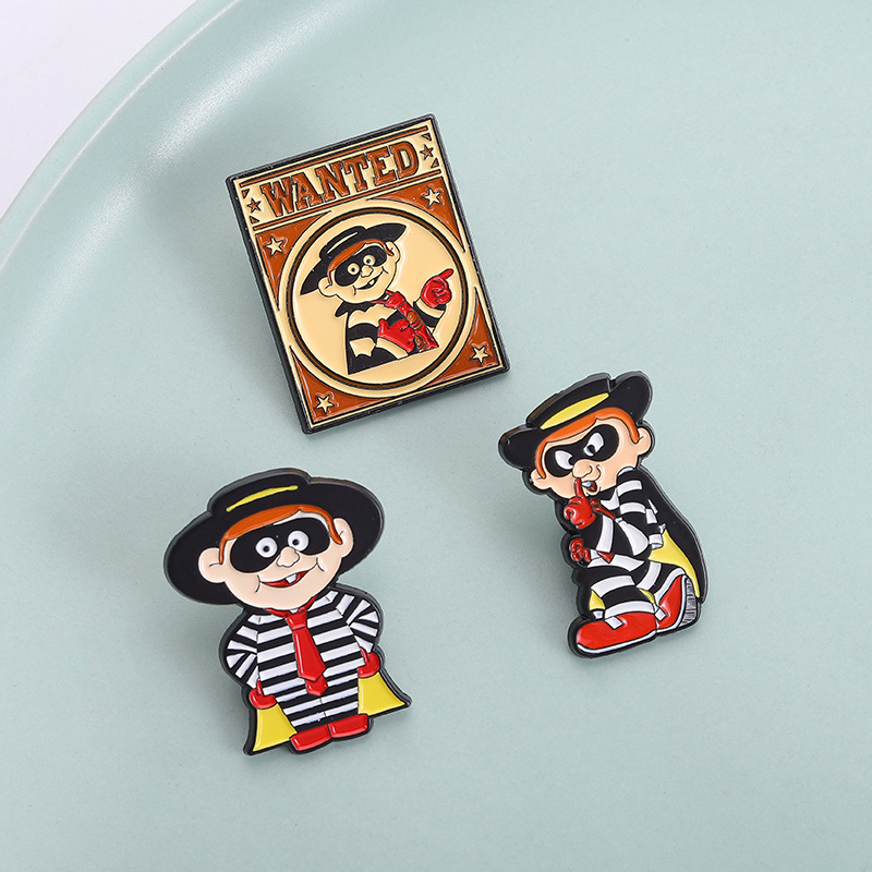 빈티지 햄버글러 에나멜 핀 세트 브로치 만화 캐릭터 라 - Vintage Collectible Pins 리뷰 및 가격