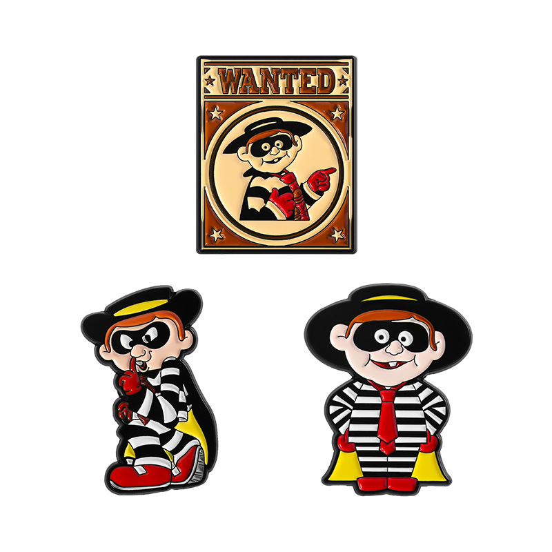 빈티지 햄버글러 에나멜 핀 세트 브로치 만화 캐릭터 라 - Vintage Collectible Pins 리뷰 및 가격