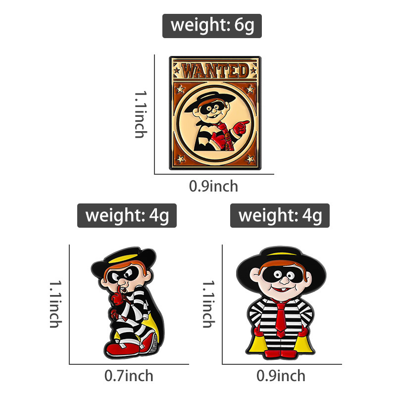 빈티지 햄버글러 에나멜 핀 세트 브로치 만화 캐릭터 라 - Vintage Collectible Pins 리뷰 및 가격